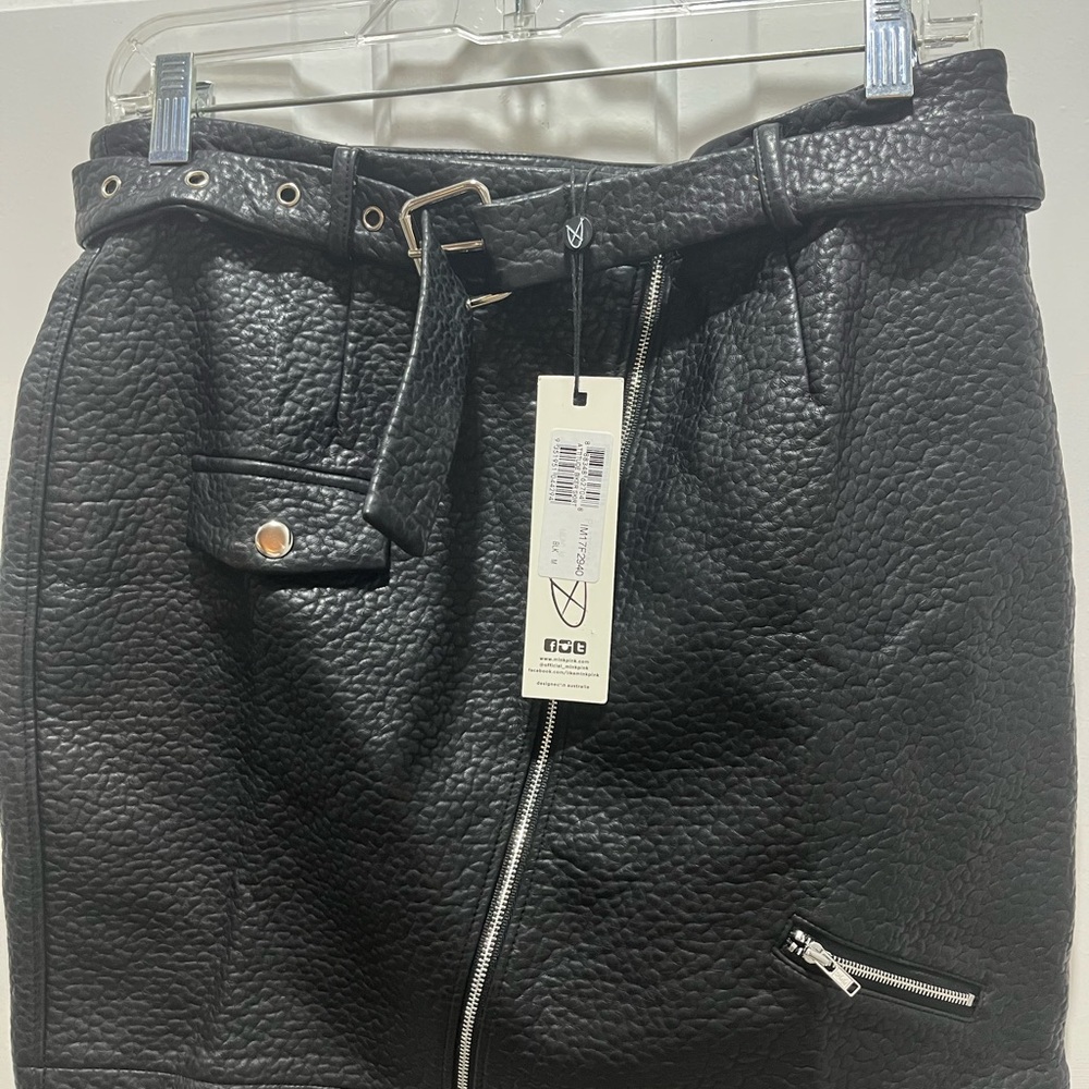 MINKPINK Black Asymmetrical Mini Pencil Skirt